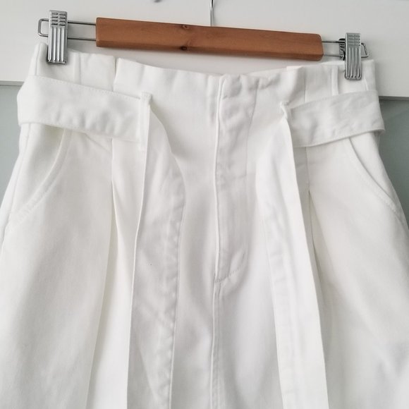 ANN TAYLOR BELTED PAPERBAG WAIST DENIM SKIRT 4P - Picture 4 of 13